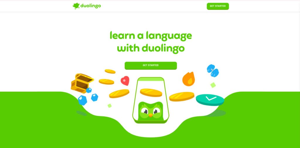 Dektop interface of duolingo app website